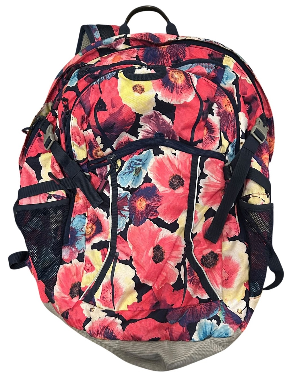 Lands End Kid’s Large Backpack Multicolor Flower Floral Adjustable Pockets